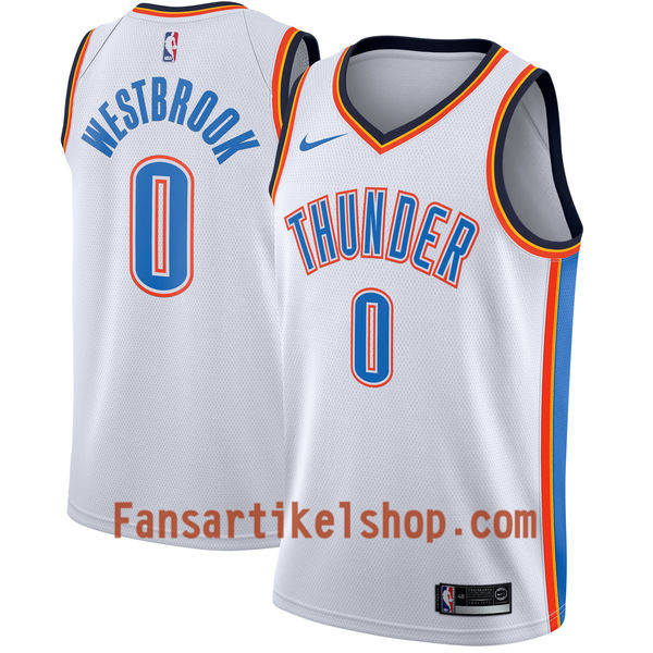 NBA Oklahoma City Thunder Trikot Russell Westbrook 0 Nike 2017-18 Weiß Swingman - Herren NBA Oklahoma City Thunder Trikot Russell Westbrook 0 Nike 2017-18 Weiß Swingman - Herren